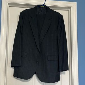 Vintage Magna men’s custom blue gray striped full suit